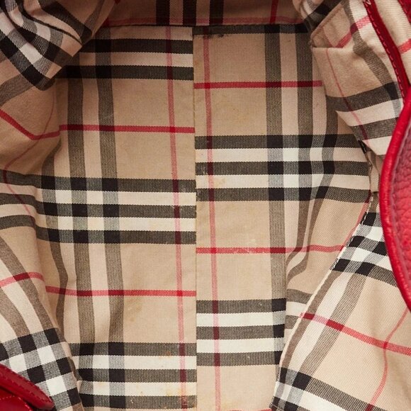 Burberry Red Leather Canterbury Tote Bag - Picture 7 of 11